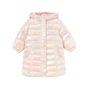 [2件2折价:129]米喜迪mecity童装冬新款女童炫彩连帽中长款加厚保暖羽绒服