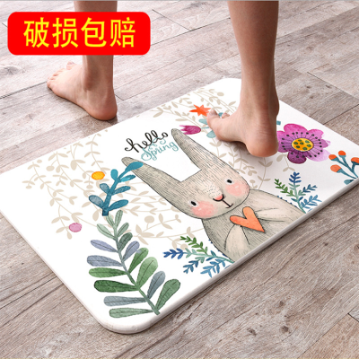 速干硅藻土脚垫彩印硅藻泥脚垫浴室防滑吸水脚垫