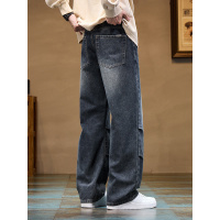 【有加绒】厚款直筒男士牛仔裤秋冬新款时尚炸街痞帅高品质阔腿裤