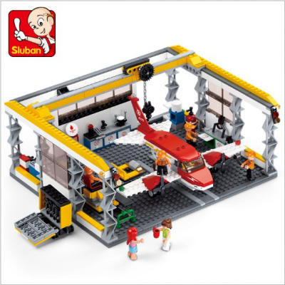 兼容乐高7男孩子拼装积木8航天直升飞机儿童组装客机玩具10岁小型飞机维修厂-599片