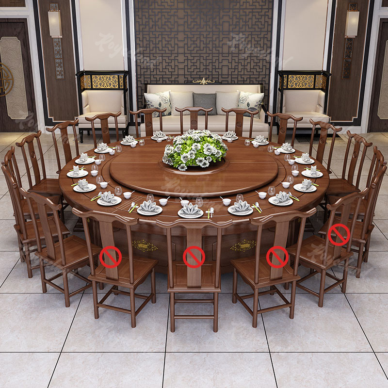 洛诗莲 (RoyceLand) 电动餐桌餐厅大圆桌转盘餐桌椅组合 2.8米圆桌 14把餐椅