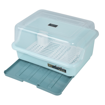 装碗筷收纳盒放碗箱沥水碗架厨房家用带盖碗盆碗碟置物架塑料碗柜