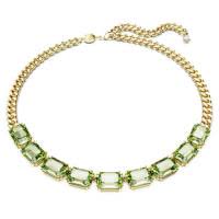 Swarovski绿晶项链大颗锁链挂坠简约时尚女款