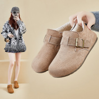 冬季新款加绒勃肯鞋ins韩版女学生一脚蹬保暖休闲增高