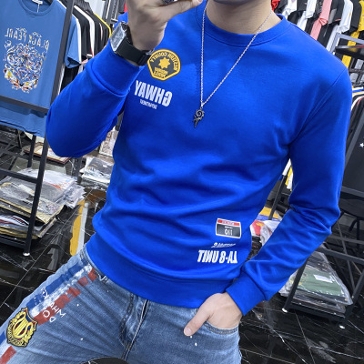 欧洲站男士秋冬新款网红打底衫男时尚字母多标韩版休闲卫衣男_1