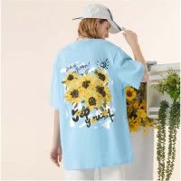[1.5折价40元]唐狮夏季新款情侣短袖T恤男女复古油画风宽松圆领ins潮牌半袖