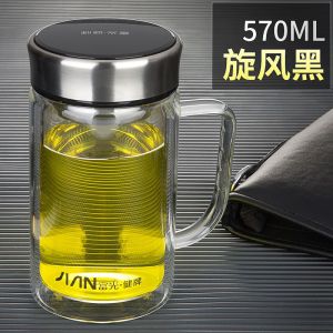 富光双层玻璃杯大容量过滤泡茶杯家用办公耐热带手柄水杯定制logo