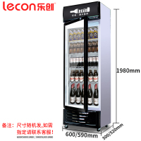 Lecon/乐创 单门黑色-新款 直冷展示柜 冷藏柜红黑色商用冰柜冰箱啤酒饮品保鲜柜饮料单门冷柜300 LC-ZDG01