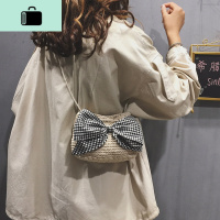 夏天小清新包包女包2020新款时尚蝴蝶结单肩包森系斜挎手工编织包NEW LAKE女斜挎包