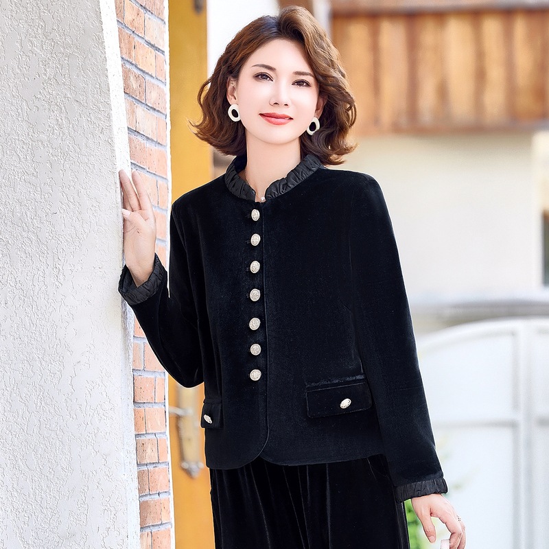 矮个子妈妈装春装外套女40岁短款开衫中老年春秋衣服50岁显瘦春装