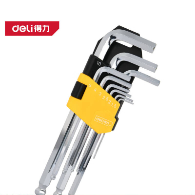 得力工具DL2174_长型球头内六角9件套1.5-10(mm)(新VI)