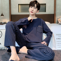 睡衣男士秋冬款棉质长袖圆领套装青少年休闲宽松可外穿大码家居服_35