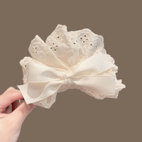 法式气质蕾丝蝴蝶结抓夹女高级感2025新款鲨鱼夹子发夹后脑勺头饰送女朋友老婆情人节七夕生日礼物