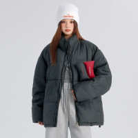 新款时尚立领棉服年冬季男女同款美式潮流情侣短款宽松外套女