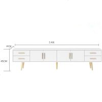 北欧轻奢ins风电视柜茶几组合简约小户型客厅白色1.8米后现代地柜