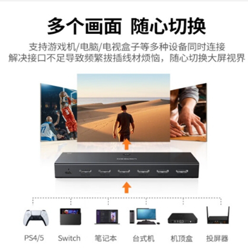 HDMI线切换器 绿5进/1出
