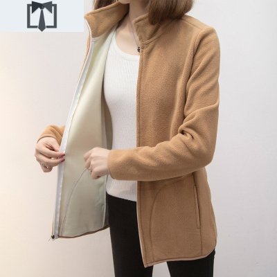 SUNTEK秋冬新款摇粒绒外套女宽松韩版抓绒衣加绒加厚保暖卫衣女拉链开衫卫衣