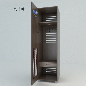 九千峰更衣柜储物柜实木多功能柜enf级门板热压免漆颜色可选(含安装派送)