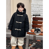 童酷儿童冬款湖州织里童装加厚夹棉牛角扣连帽男童棉衣外套潮