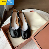 聚范皮版~猪蹄鞋子分趾鞋女马蹄平底豆豆鞋一脚蹬浅口芭蕾单鞋