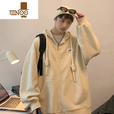 YANXU开衫卫衣外套男款潮牌oversize日系港风宽松大码宽松连帽夹克