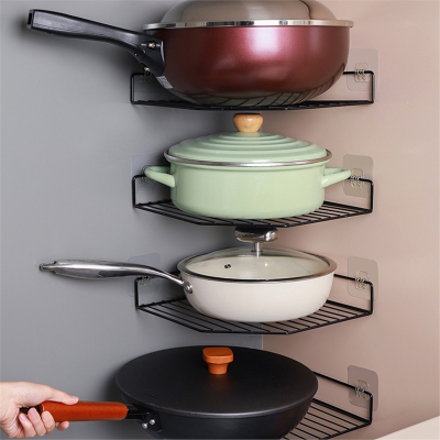 古达厨房置物架家用多层锅具收纳架子多功能下水槽橱柜转角分层放锅架