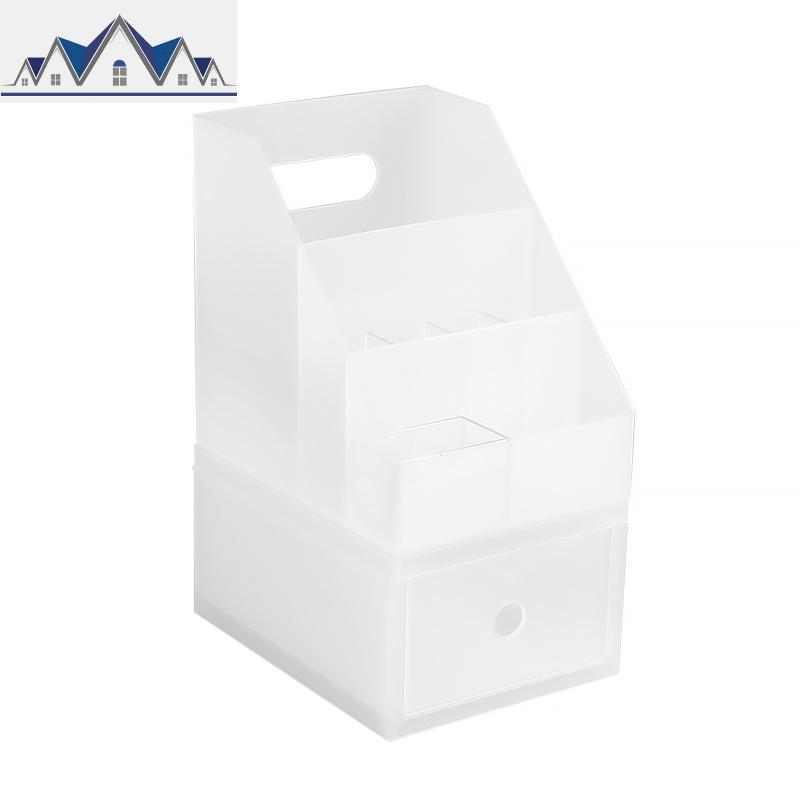 简约透明磨砂桌面整理盒 寝室抽屉式化妆品收纳盒 杂物文具储物盒 三维工匠