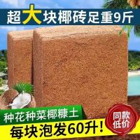 椰砖种菜椰糠土脱盐粗椰壳椰土-九斤大块椰砖/泡发60升