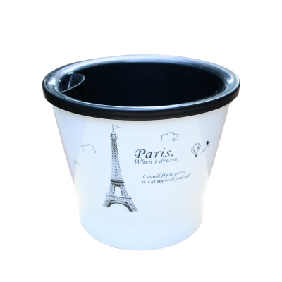 津沽园艺花盆容器蒲公英/铁塔双层懒人花盆圆形自灌溉花盆带吸水棉绳环保塑料1套