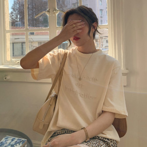 6535棉 3D立体字母短袖T恤女夏季韩版休闲打底衫学生上衣女装