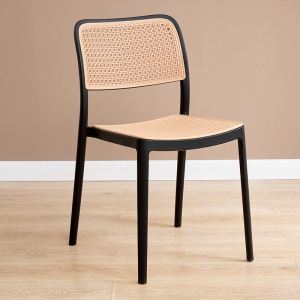 鑫环境 北欧简约塑料椅子带扶手靠背凳子加厚可叠放餐桌椅户外椅