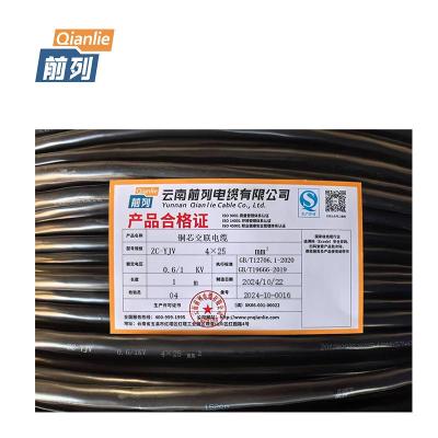 前列Qianlie 铜芯交联电缆 ZC-YJV-0.6/1KV-4×25mm² 米