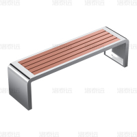 洛泰远 不锈钢塑木公园椅广场休闲长椅长凳 1.5米
