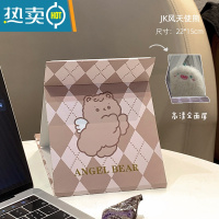 敬平可爱ins风折叠小镜子化妆镜女便携随身学生宿舍台式桌面可立梳妆 JK风天使熊 高清全面镜便携式用镜