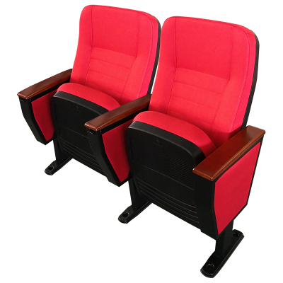 臻远ZY-LTY-17礼堂椅剧院椅会议室塑壳椅子红色不带前写字板双人位