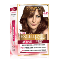 欧莱雅(LOREAL)卓韵霜三重养护护发染发霜#4.45(红铜棕色)(不伤发染发膏染发剂 遮白盖白 男女通用)