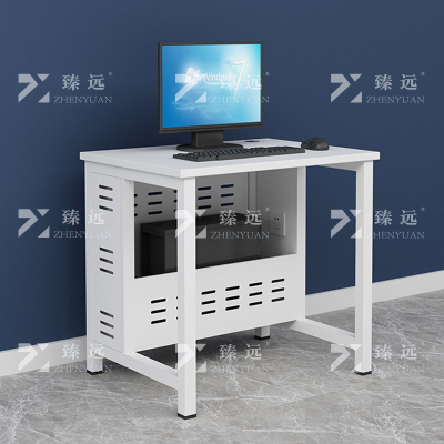臻远 钢架电脑桌培训桌机房电脑桌学习桌课桌 单人位F款