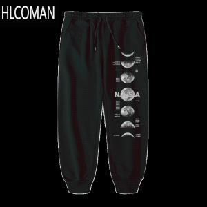 HLCOMAN2024休闲胖子运动束脚男裤子潮流宽松百搭工装加绒大码卫裤