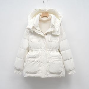 羽绒服女冬季新款白鸭绒连帽收腰加厚修身显瘦时尚保暖外