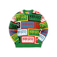 高田贤三(Kenzo)纯棉圆领罗纹饰边针织套衫男运动休闲套头衫秋冬