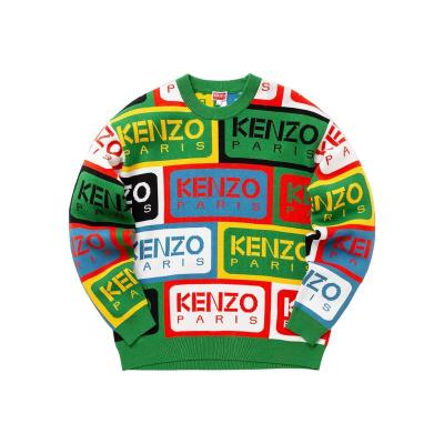 高田贤三(Kenzo)纯棉圆领罗纹饰边针织套衫男运动休闲套头衫秋冬