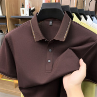 桑蚕丝polo衫男2026夏季新款商务休闲翻领纯色透气舒适短袖男T恤