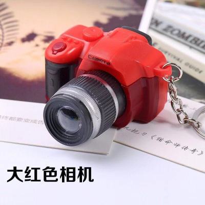 儿童玩具单反照相机迷你仿真照相机模型钥匙扣带闪光灯快声红色