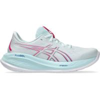 ASICS跑步鞋女缓震透气舒适耐磨浅色系粉色线条网眼鞋面轻便公路