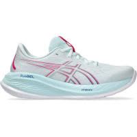 ASICS跑步鞋女缓震透气舒适耐磨浅色系粉色线条网眼鞋面轻便公路