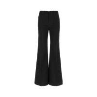 Chloe女士流行黑色阔腿裤 Black wool blend pant 简约休闲长裤