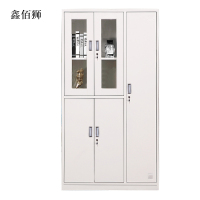 鑫佰狮钢制五门玻璃更衣柜员工柜铁皮职工储物柜带锁文件柜鞋柜资料柜子