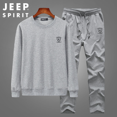 JEEP吉普春季运动服套装男士卫衣春秋宽松休闲两件套TT7513