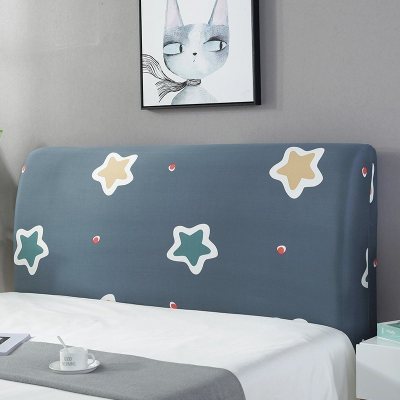 床头罩套床头套软包防尘罩靠背罩子保护套1.8米弹力布1.5床北欧风 翡翠星 1.5米(适合1.4-1.7米床头使用)