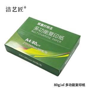 洁艺匠 80g/㎡ 多功能复印纸 21*29.7cm 500张/包*5包 (计价单位:箱) 绿色